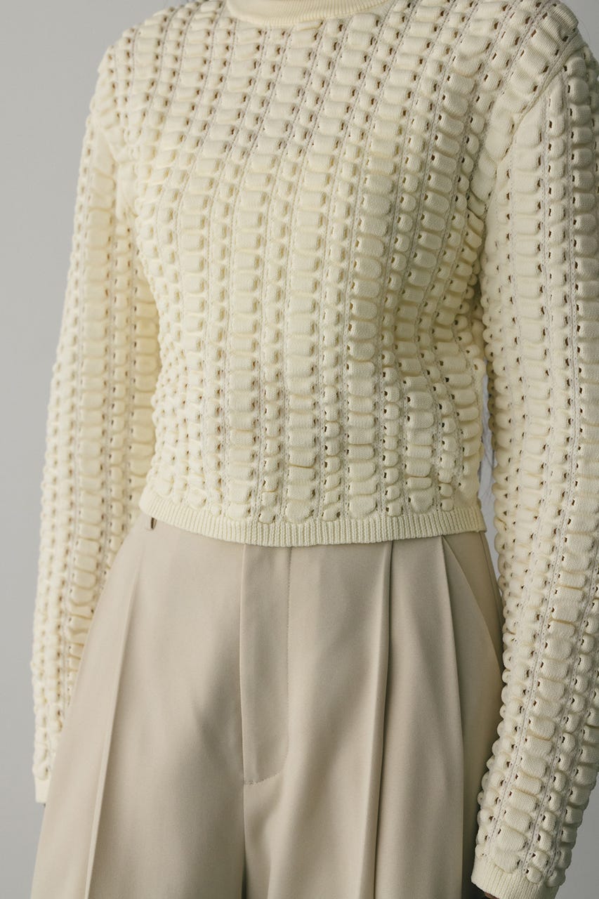 フラッフィーニットトップ WHT FREE