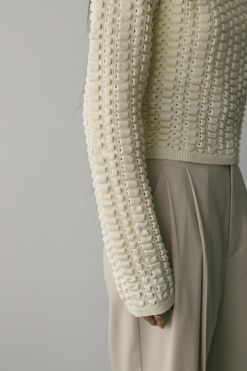 フラッフィーニットトップ WHT FREE