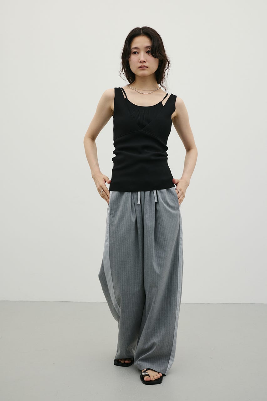 レイヤードニットキャミタンク BLK FREE
