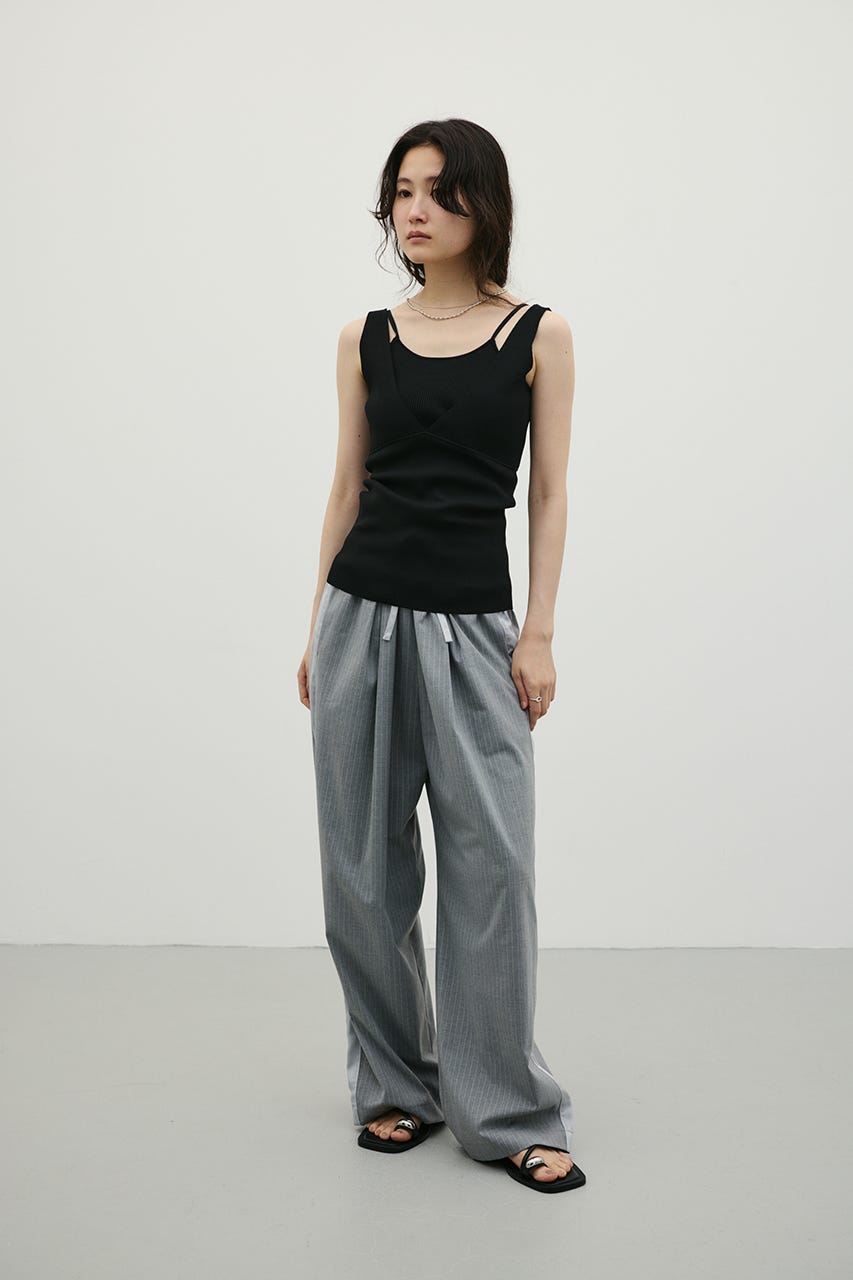 レイヤードニットキャミタンク BLK FREE