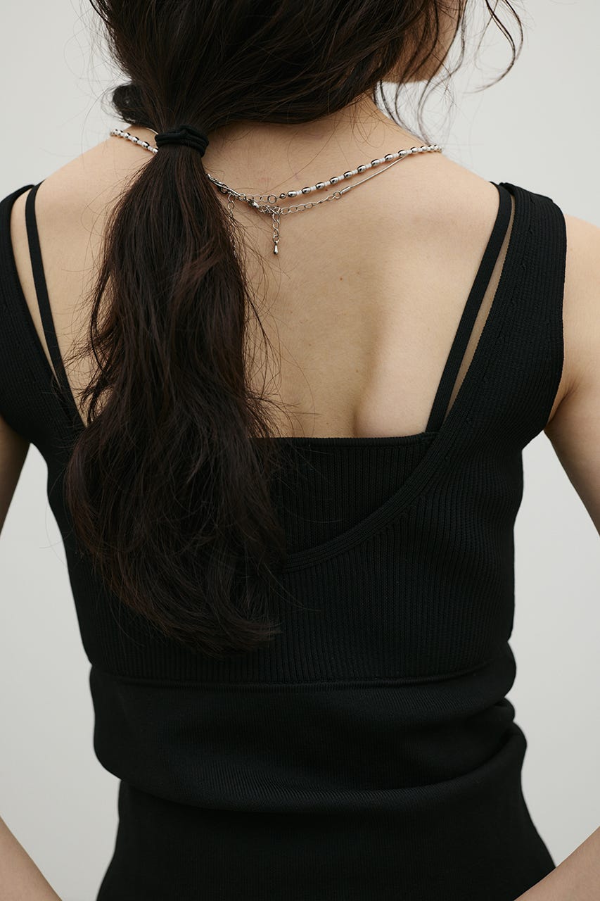 レイヤードニットキャミタンク BLK FREE