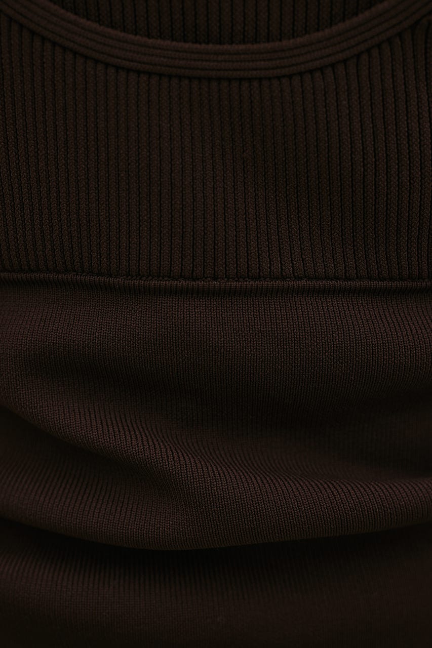 レイヤードニットキャミタンク BRN FREE