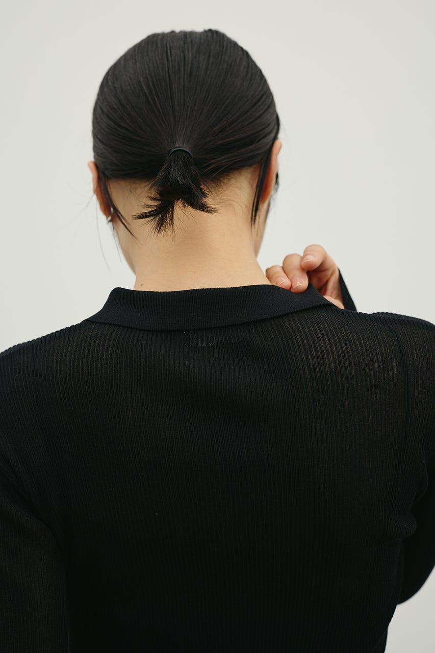 スキッパーニットトップ BLK FREE