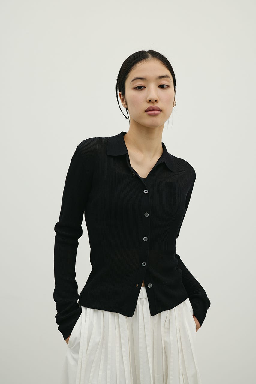 スキッパーニットトップ BLK FREE