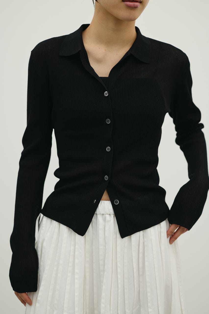 スキッパーニットトップ BLK FREE