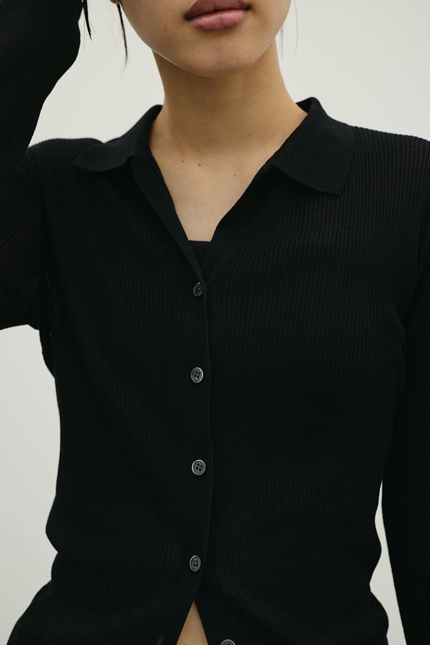 スキッパーニットトップ BLK FREE