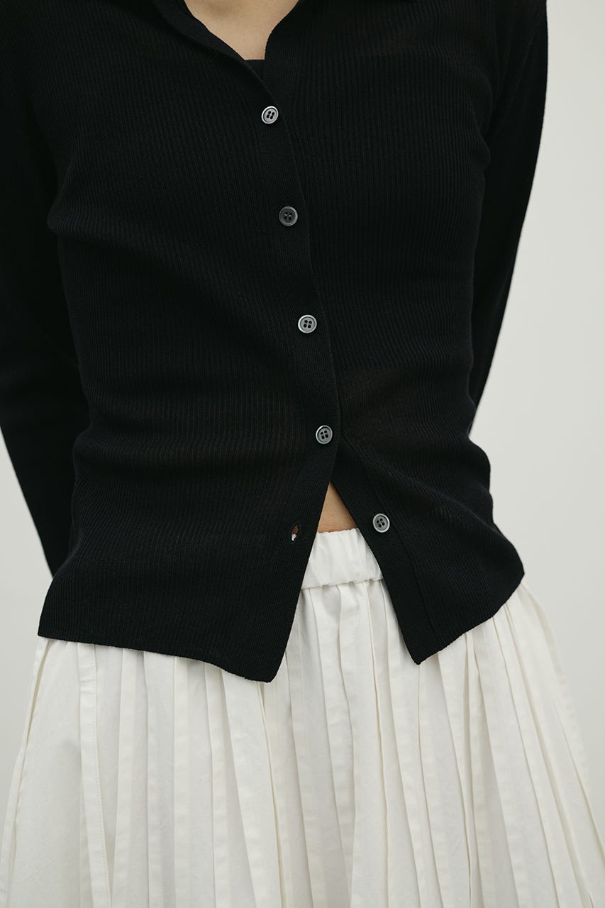 スキッパーニットトップ BLK FREE