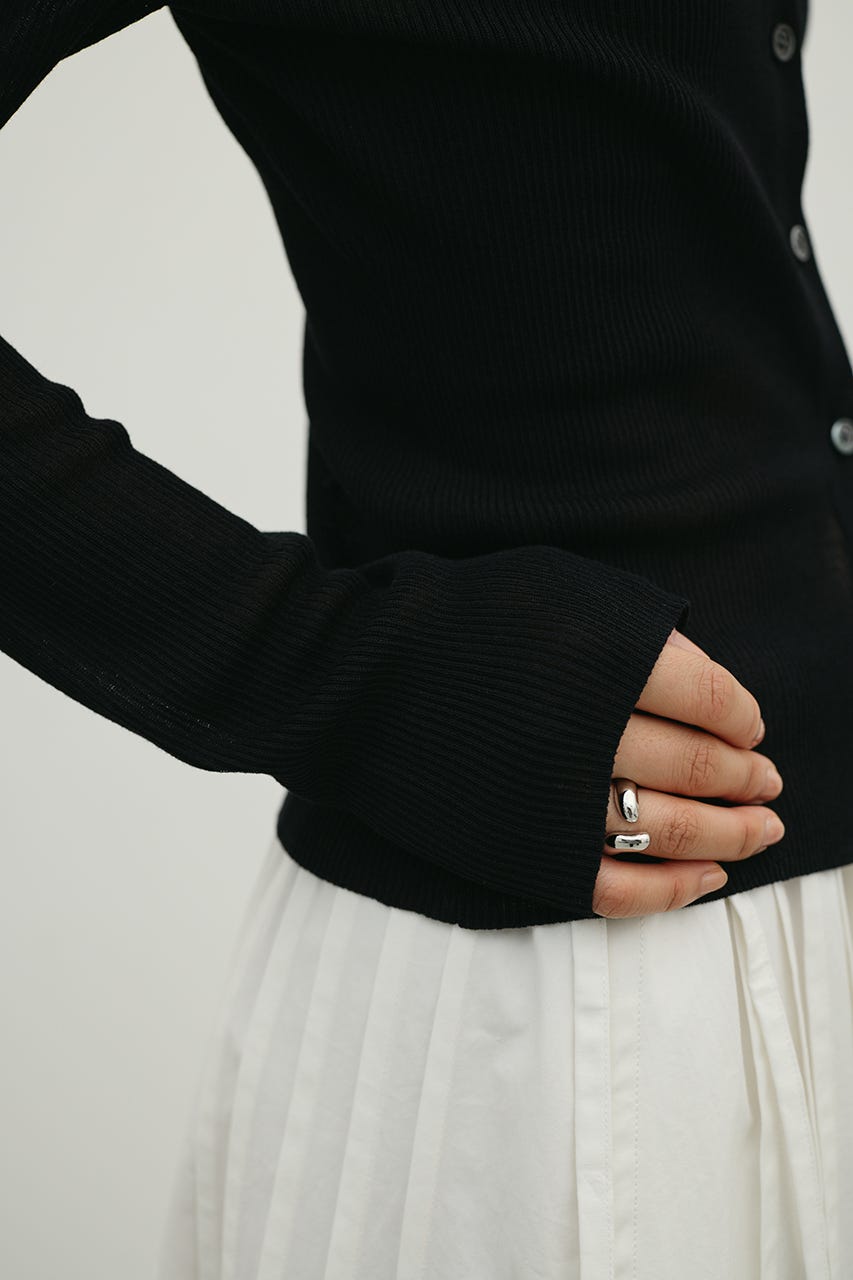 スキッパーニットトップ BLK FREE