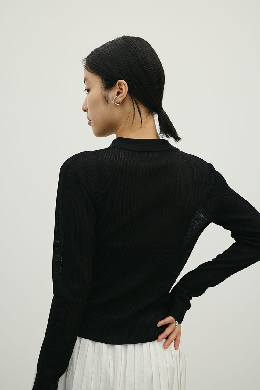 スキッパーニットトップ BLK FREE