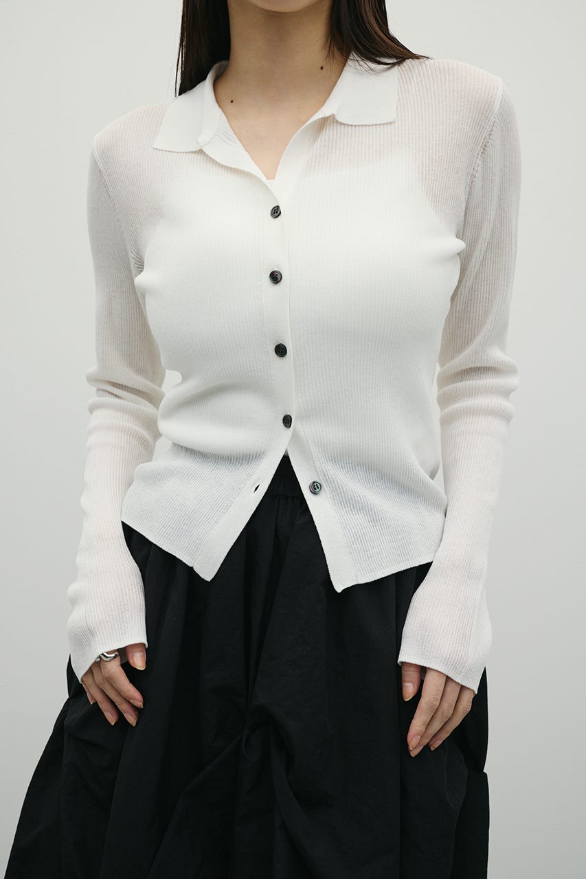 スキッパーニットトップ WHT FREE