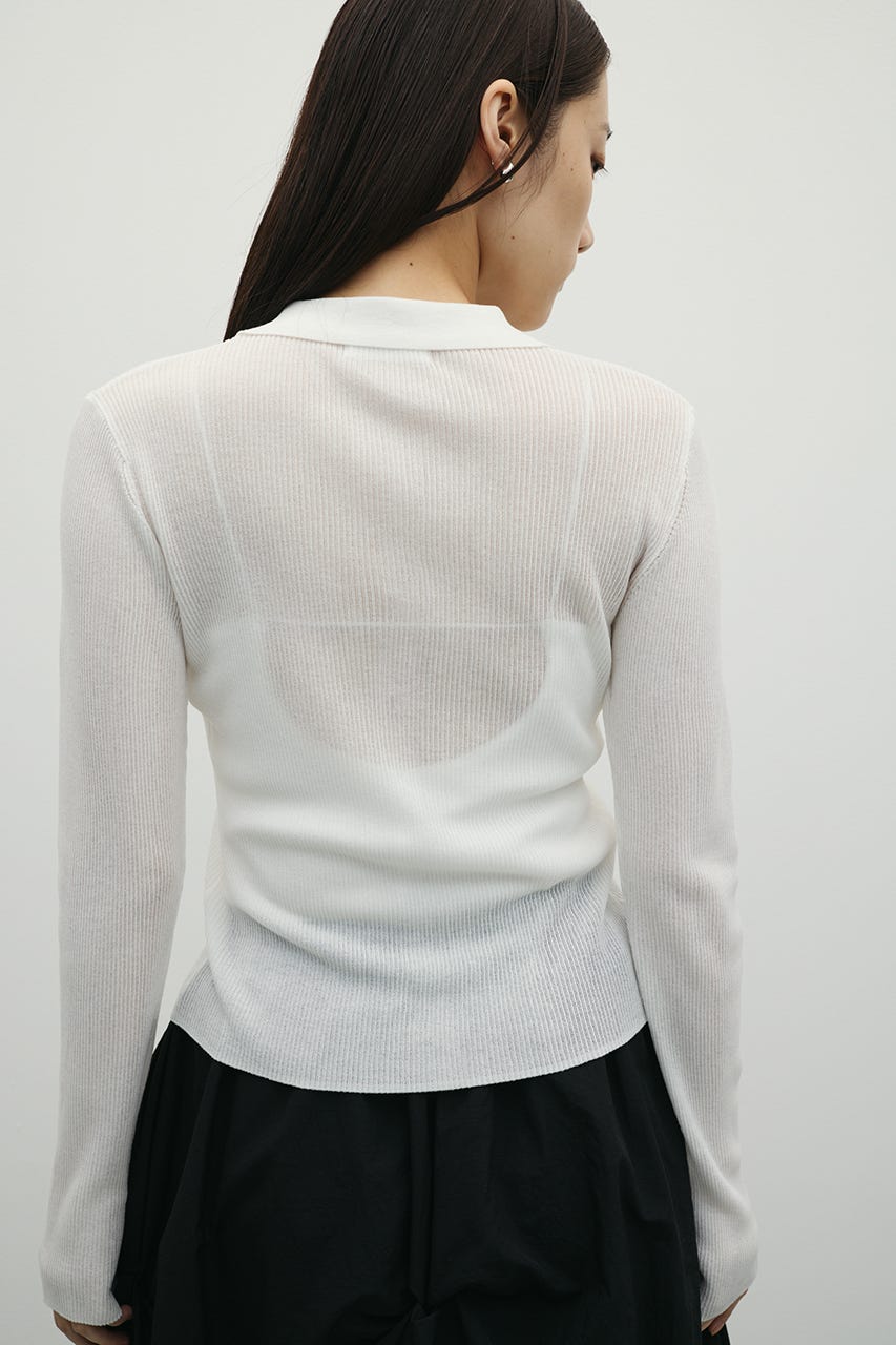 スキッパーニットトップ WHT FREE