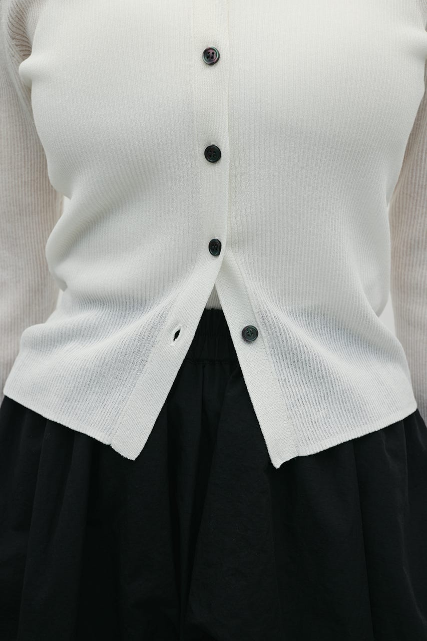 スキッパーニットトップ WHT FREE