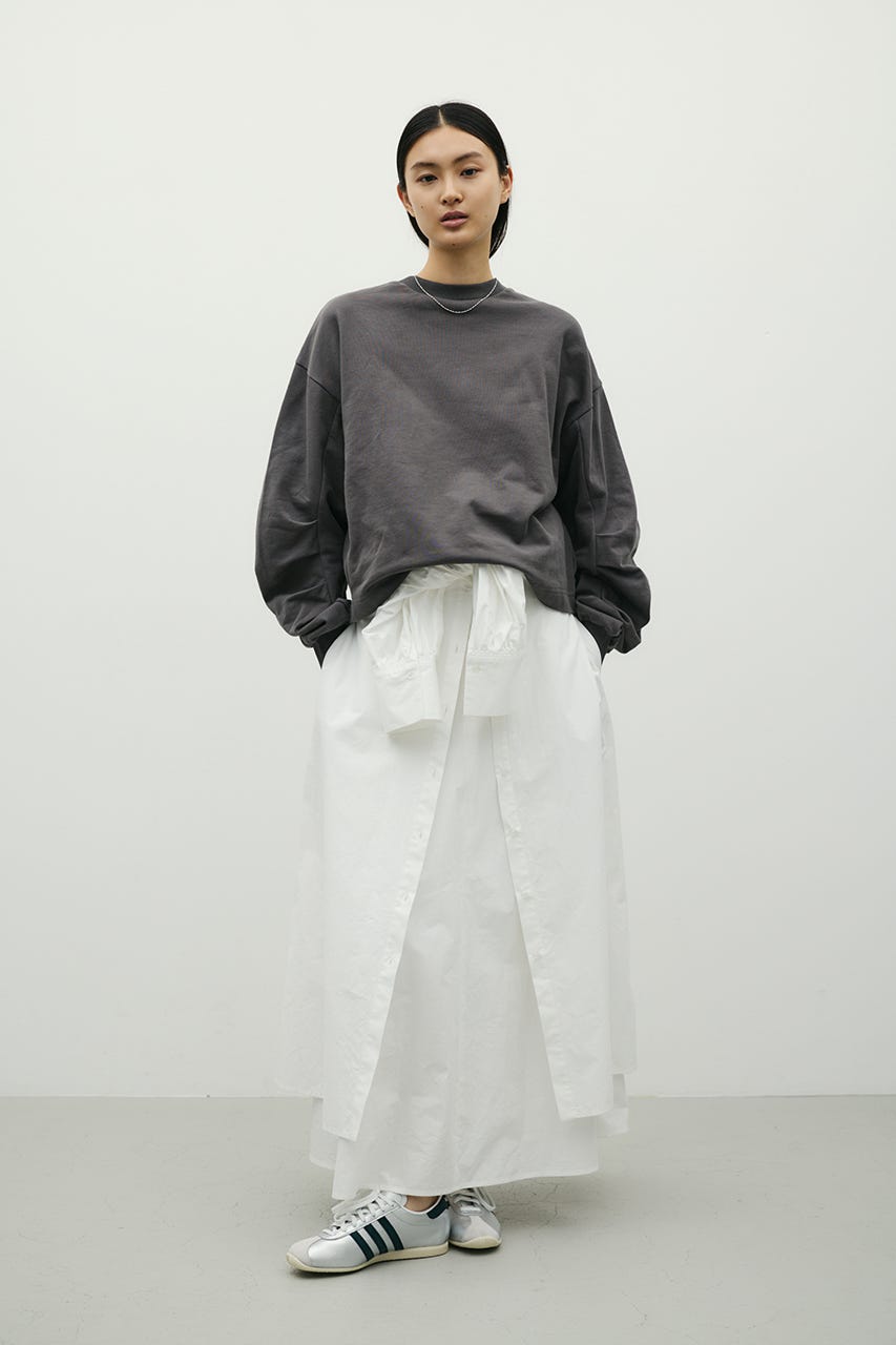 タックスリーブスウェットトップ C.GRY FREE