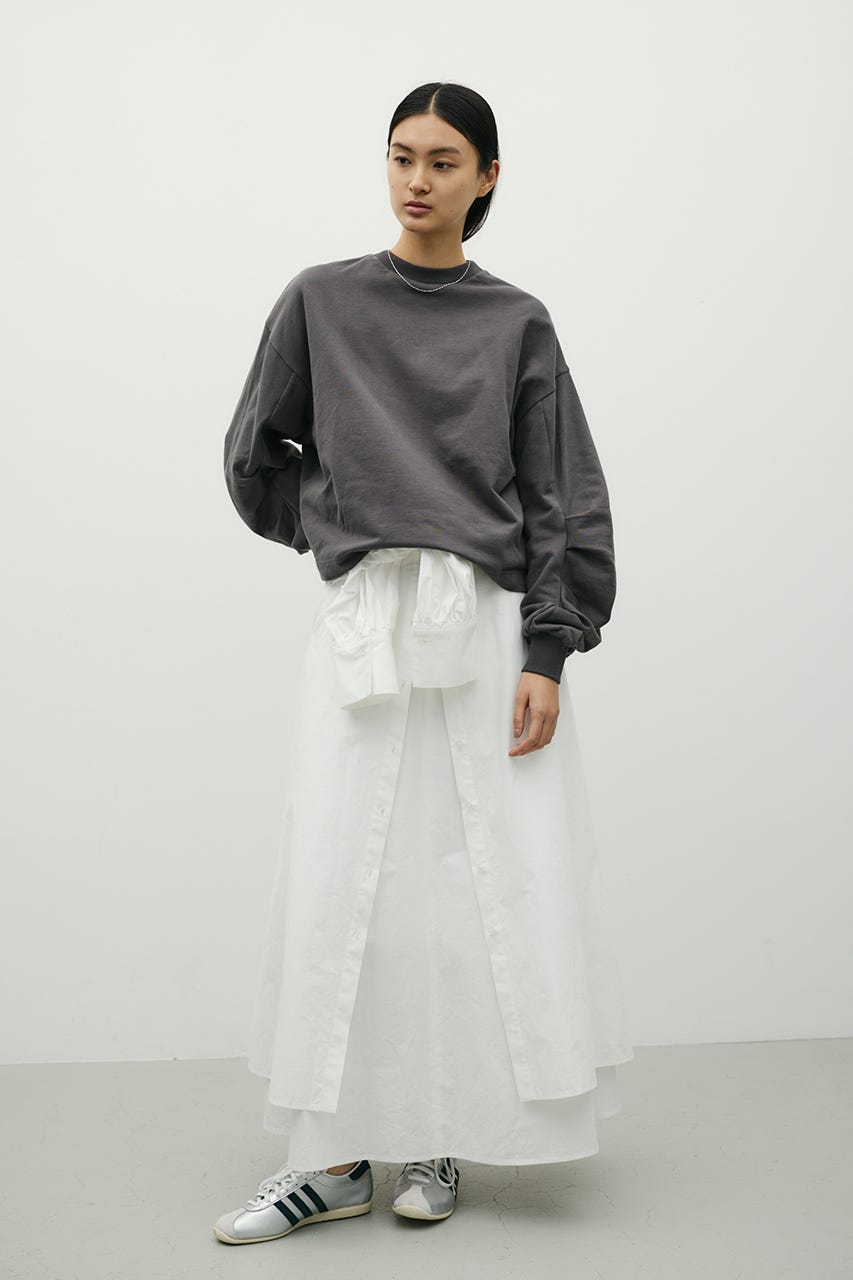 タックスリーブスウェットトップ C.GRY FREE