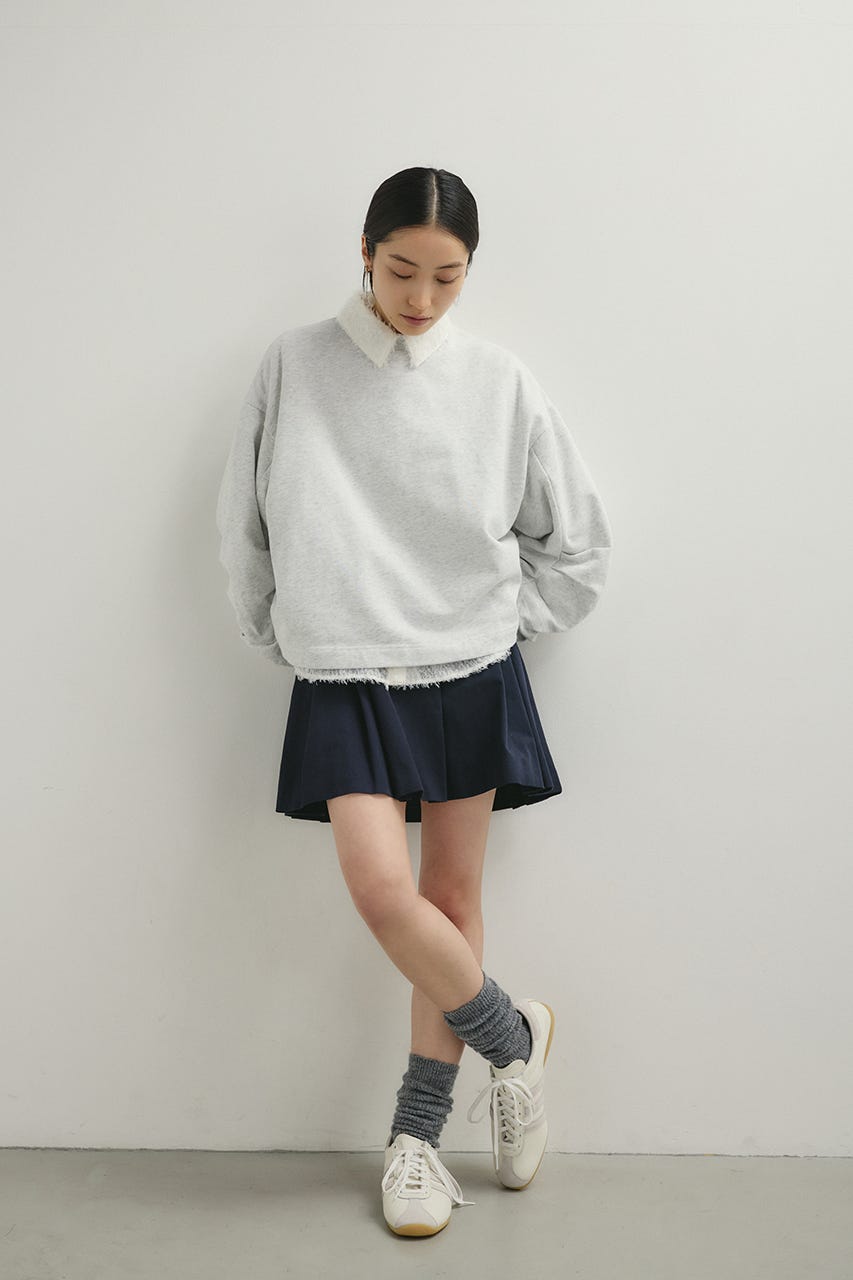 タックスリーブスウェットトップ L/GRY FREE