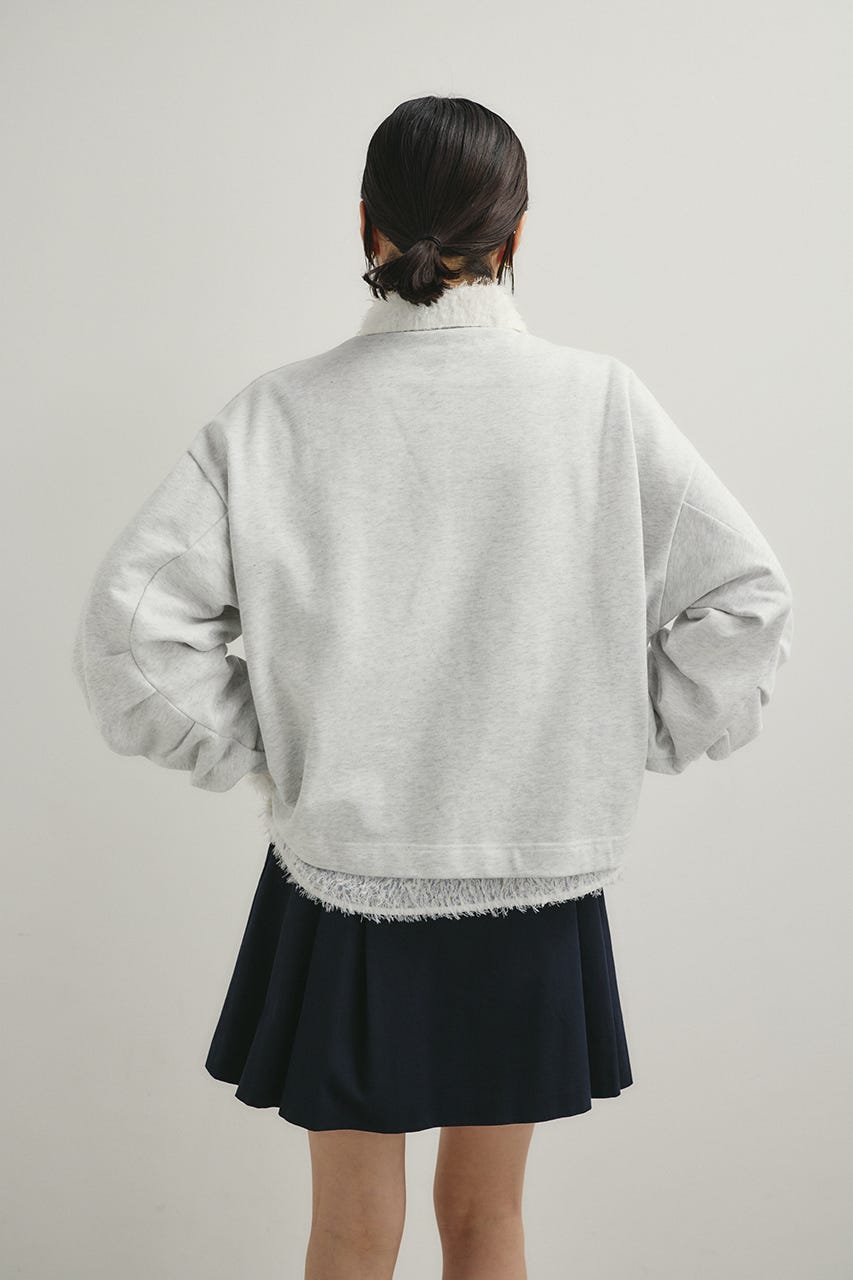 タックスリーブスウェットトップ L/GRY FREE