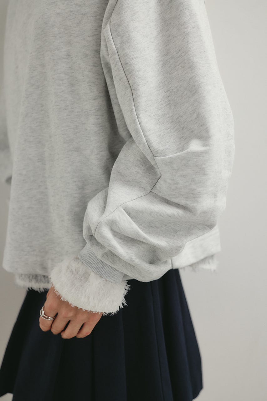 タックスリーブスウェットトップ L/GRY FREE