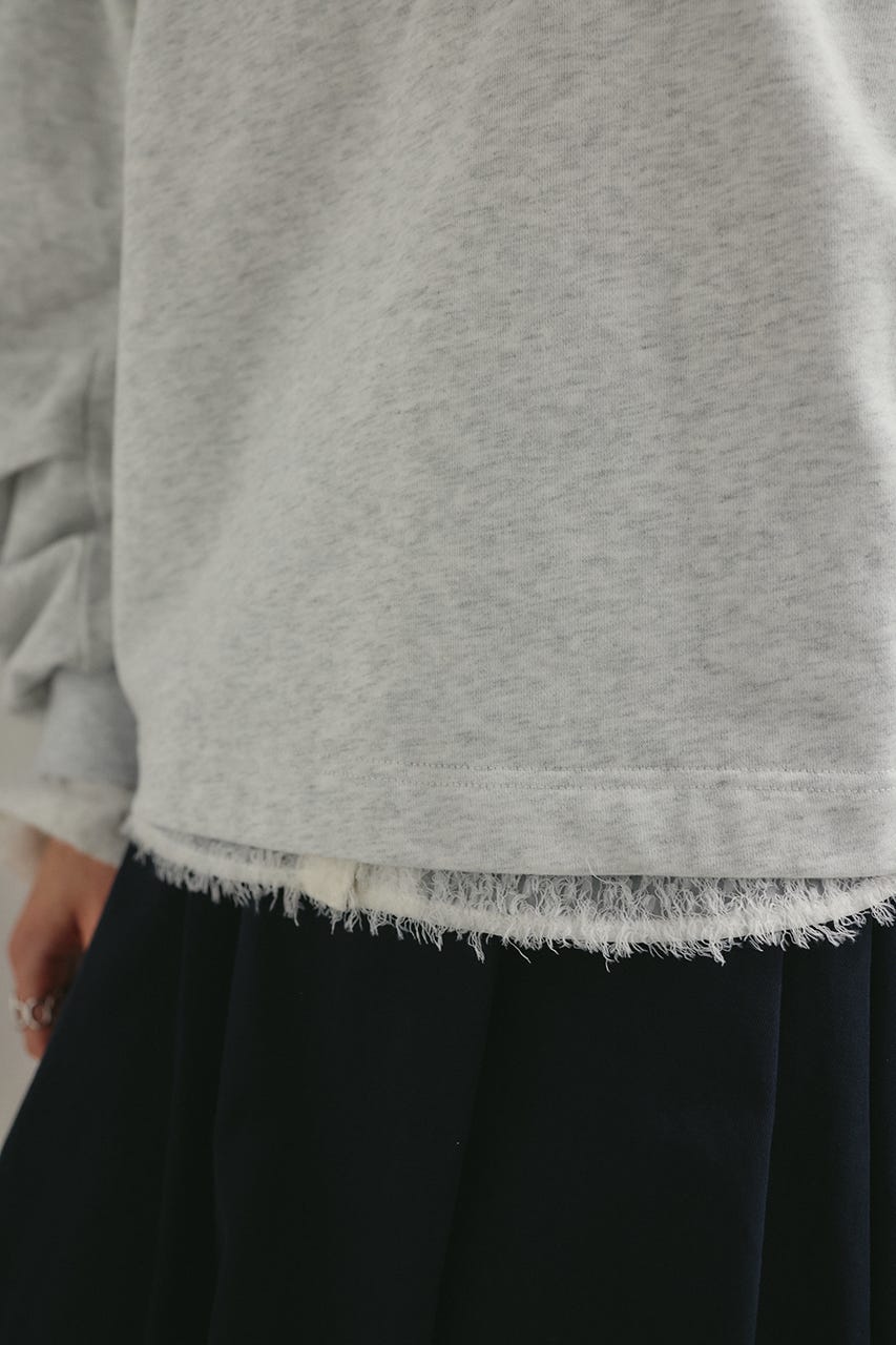 タックスリーブスウェットトップ L/GRY FREE
