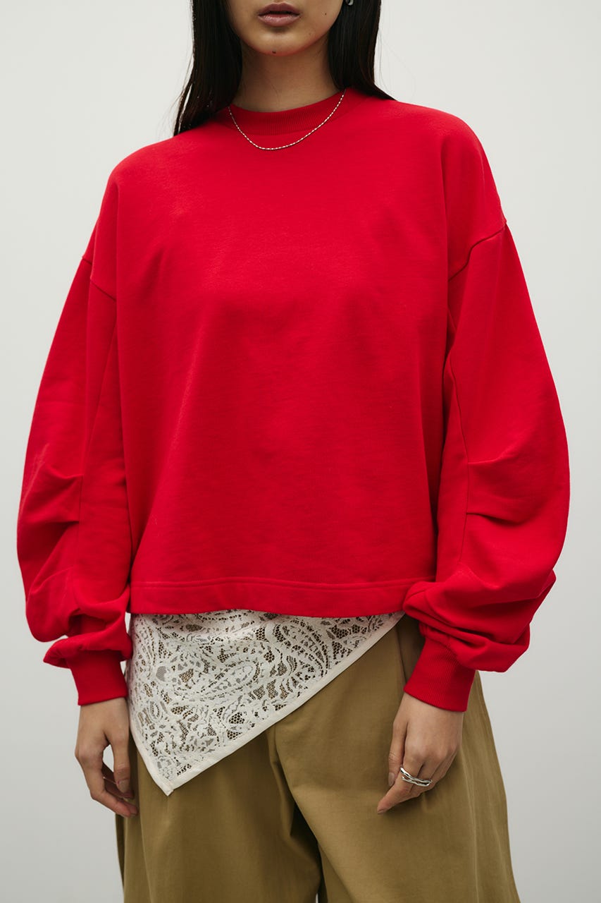 タックスリーブスウェットトップ RED FREE