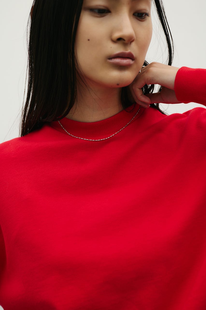 タックスリーブスウェットトップ RED FREE