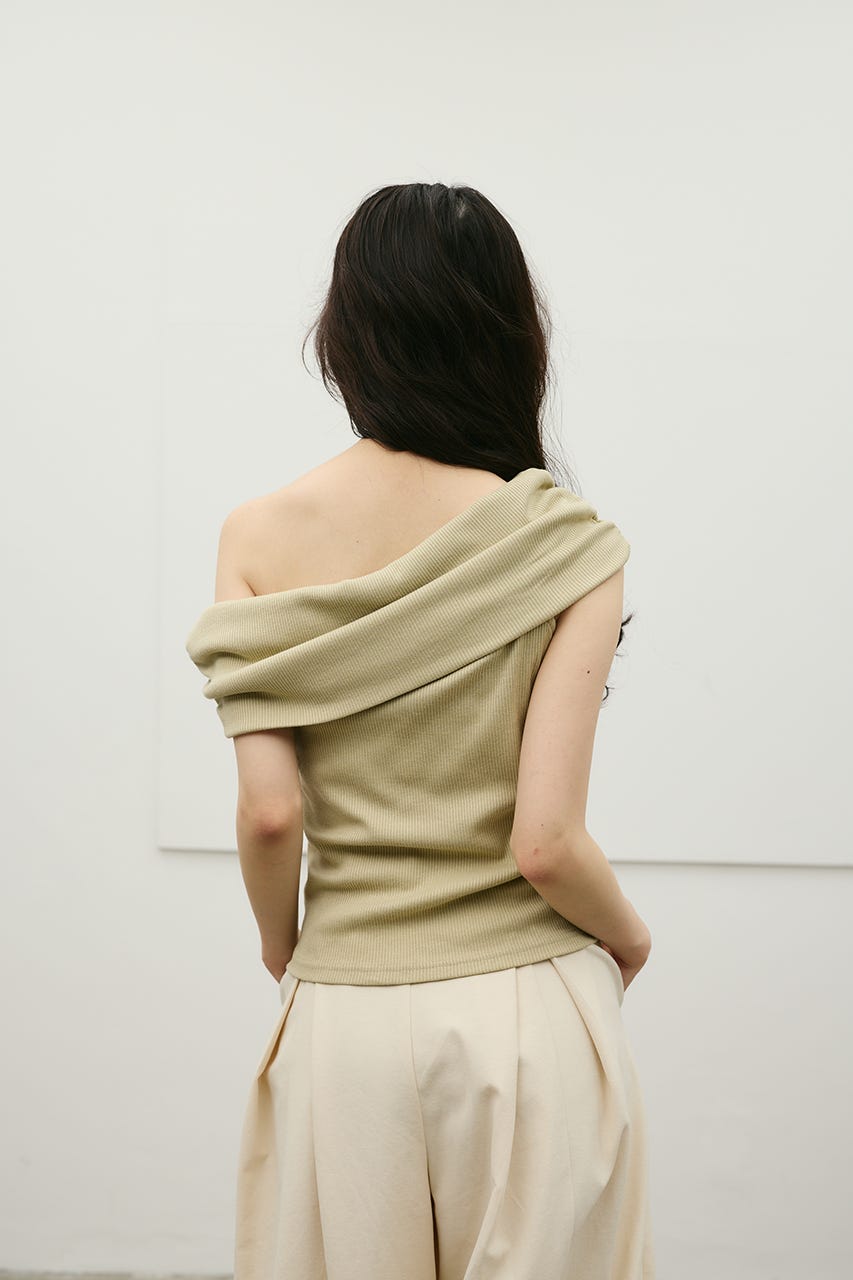 ギャザーオフショルトップ L/GRN FREE