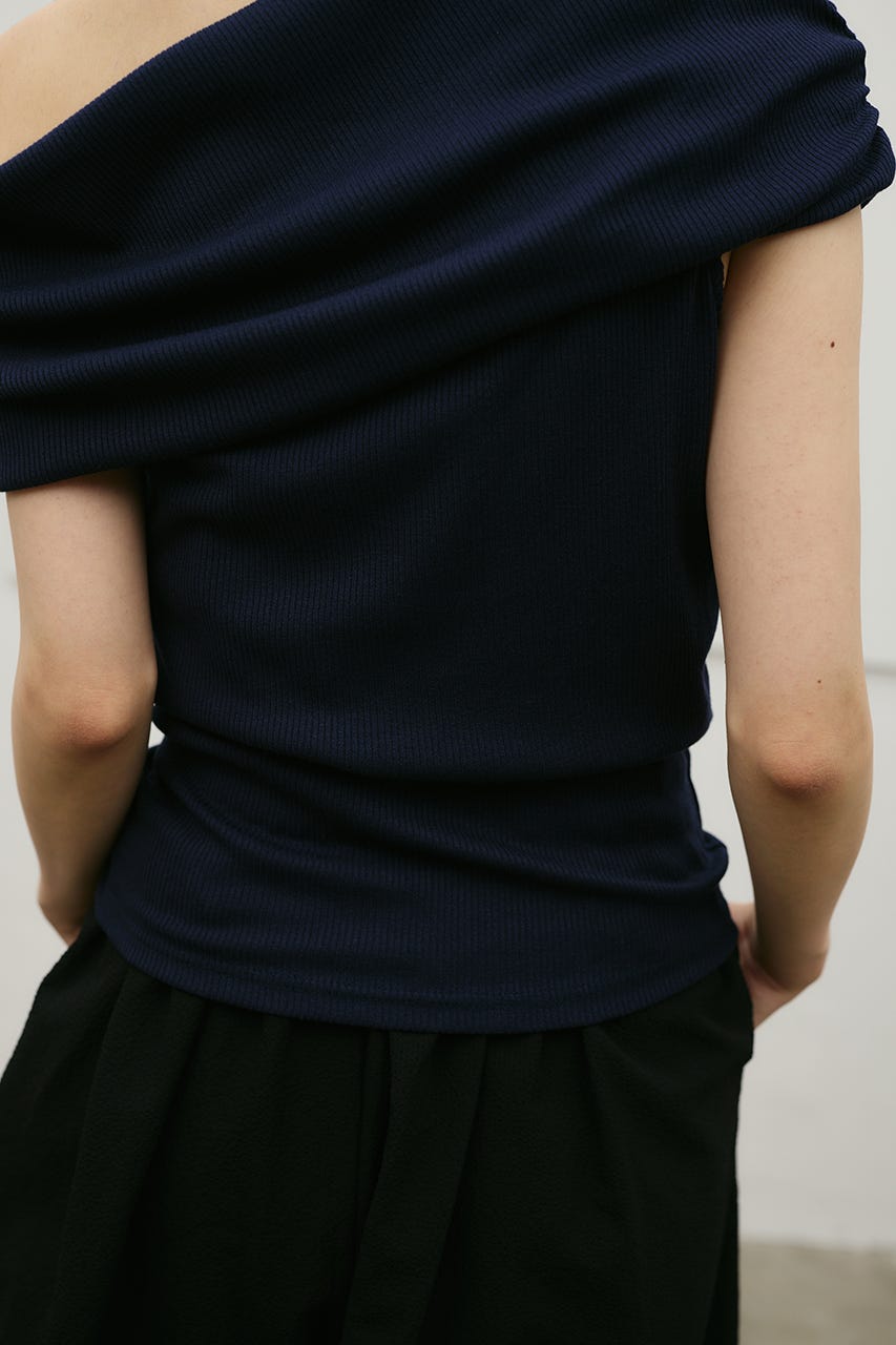 ギャザーオフショルトップ NVY FREE