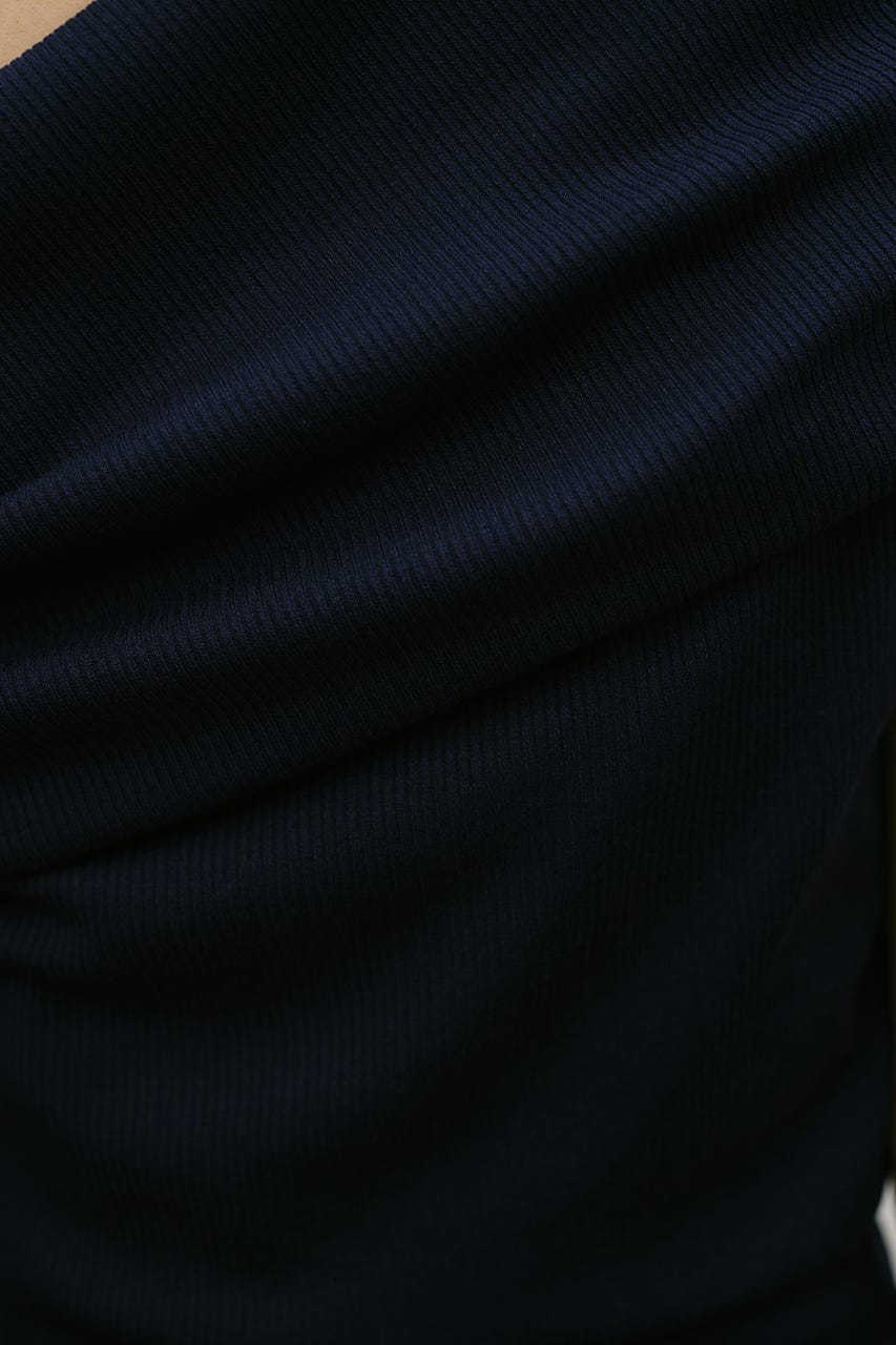 ギャザーオフショルトップ NVY FREE