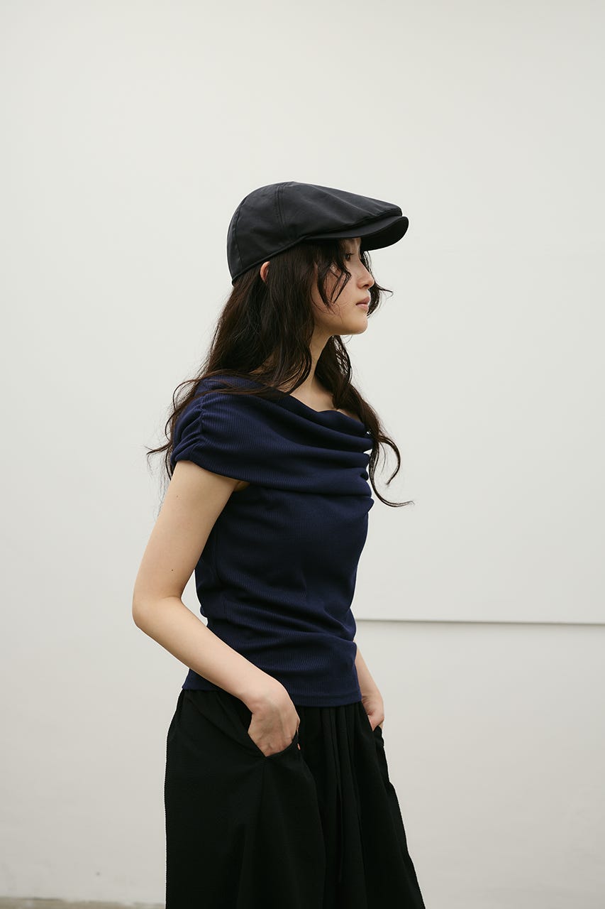 ギャザーオフショルトップ NVY FREE