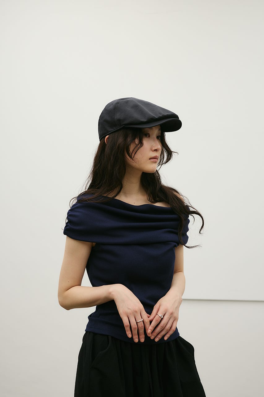 ギャザーオフショルトップ NVY FREE