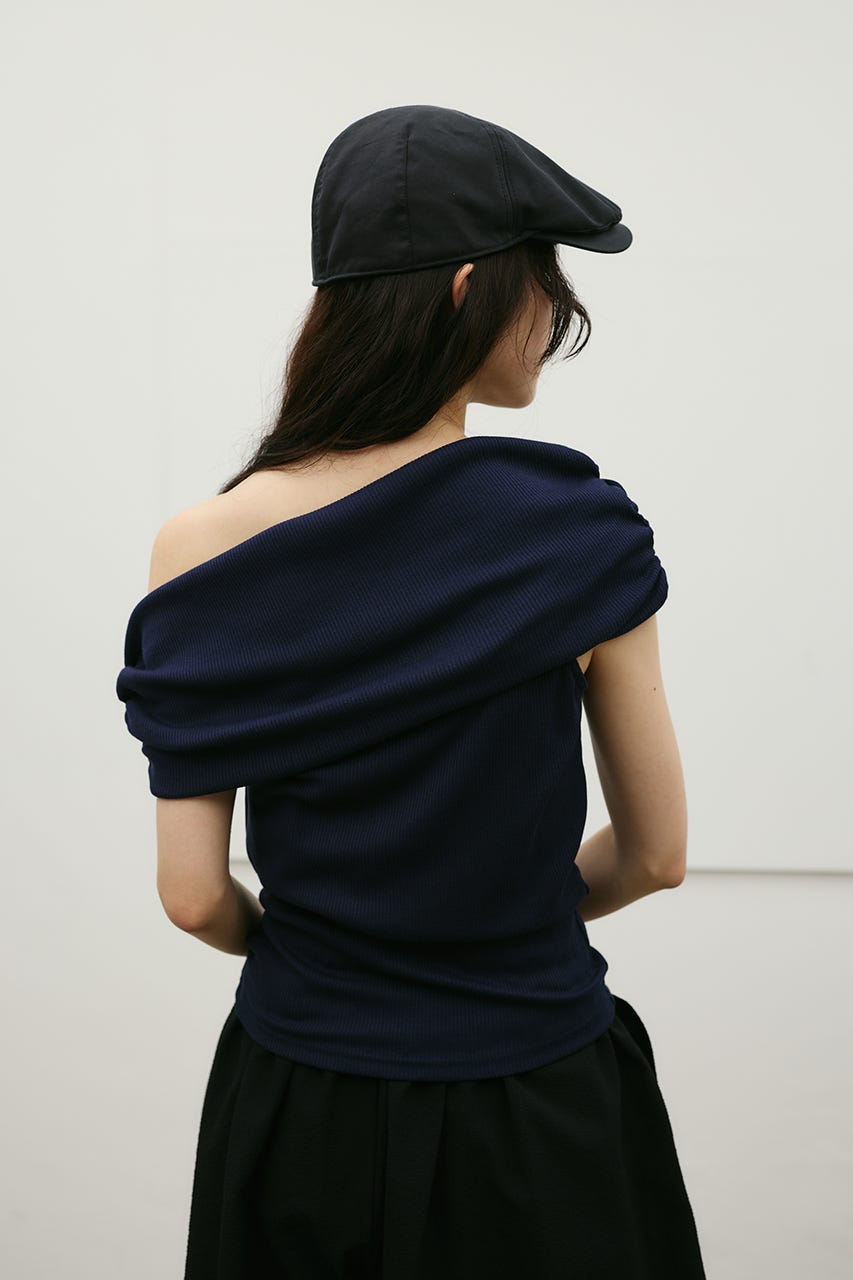 ギャザーオフショルトップ NVY FREE