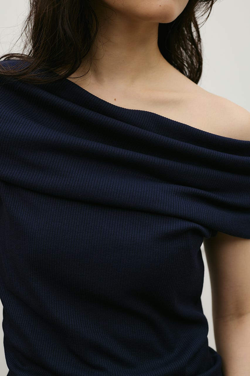 ギャザーオフショルトップ NVY FREE