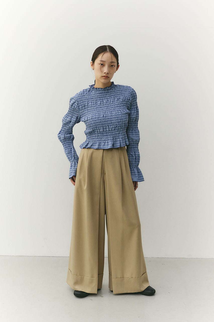 ディープタックワイドパンツ BEG M