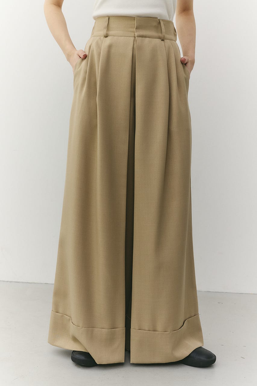 ディープタックワイドパンツ BEG M