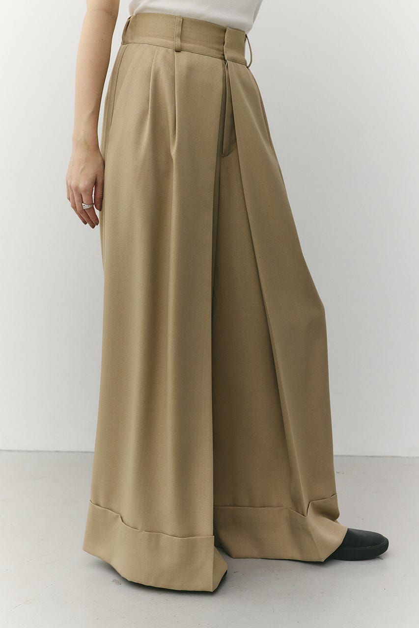 ディープタックワイドパンツ BEG M