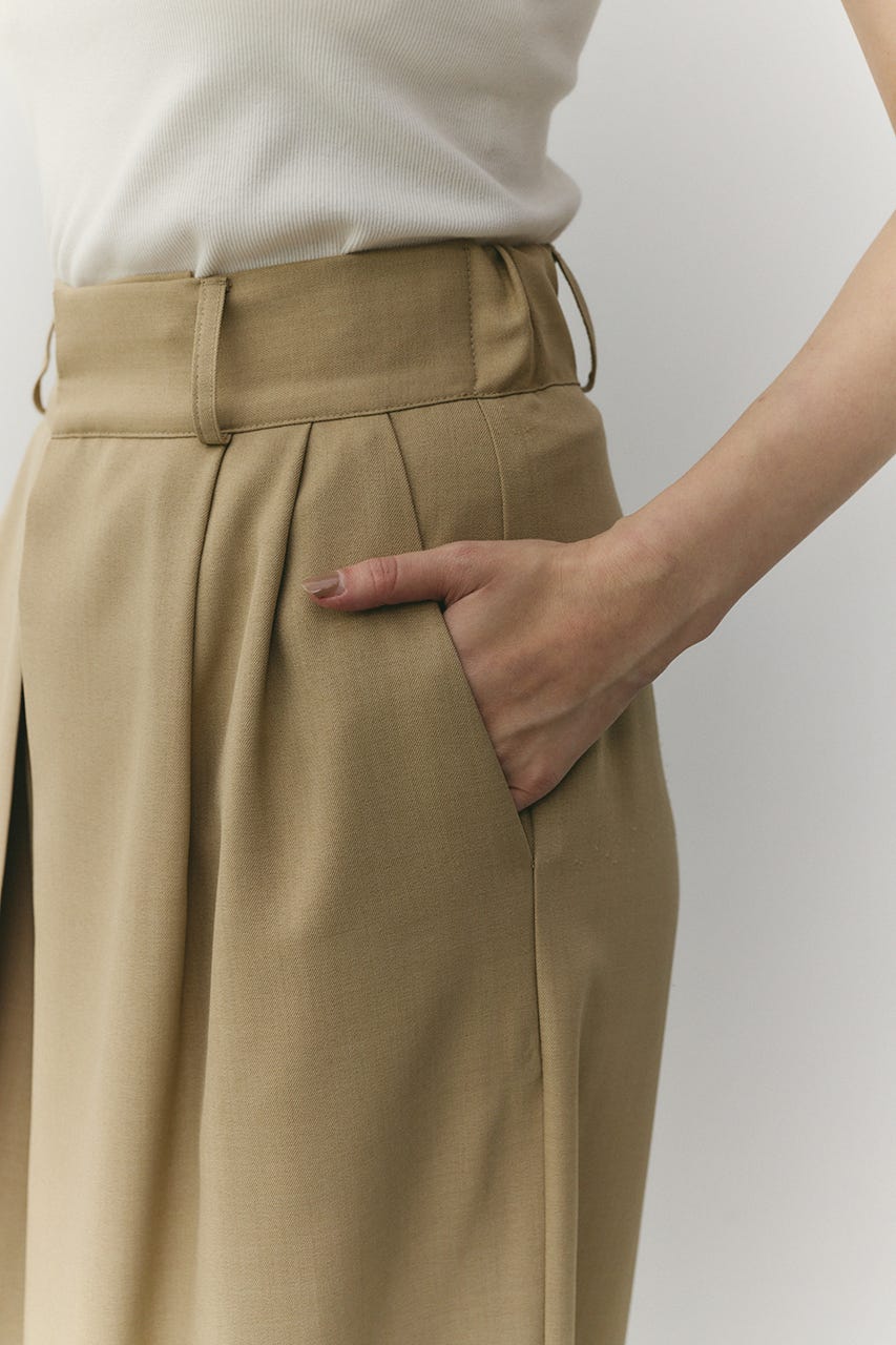 ディープタックワイドパンツ BEG M