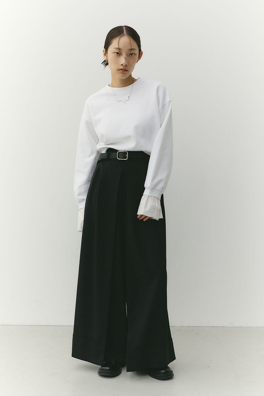 ディープタックワイドパンツ BLK M