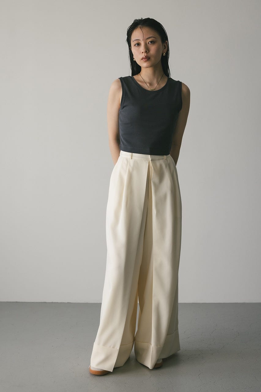 ディープタックワイドパンツ IVOY M