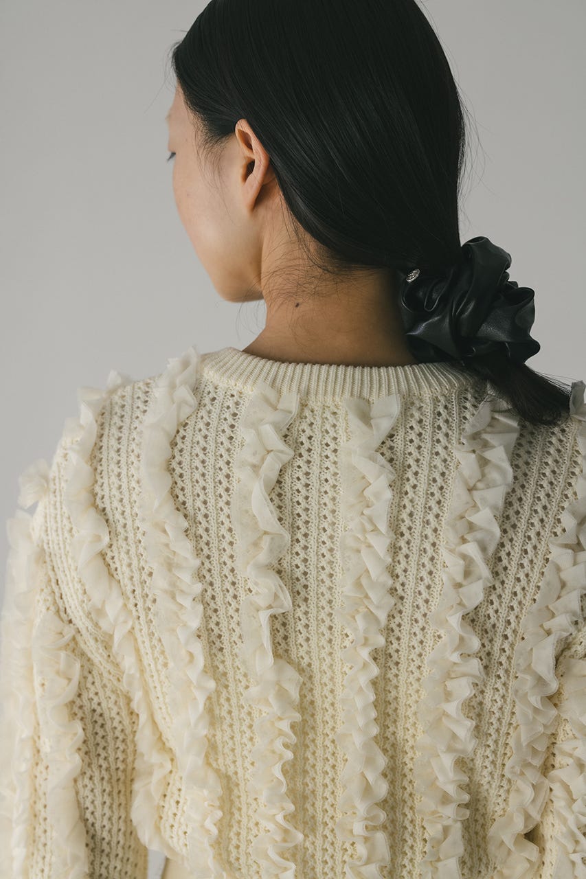 チュールフリルニットカーデ IVOY FREE
