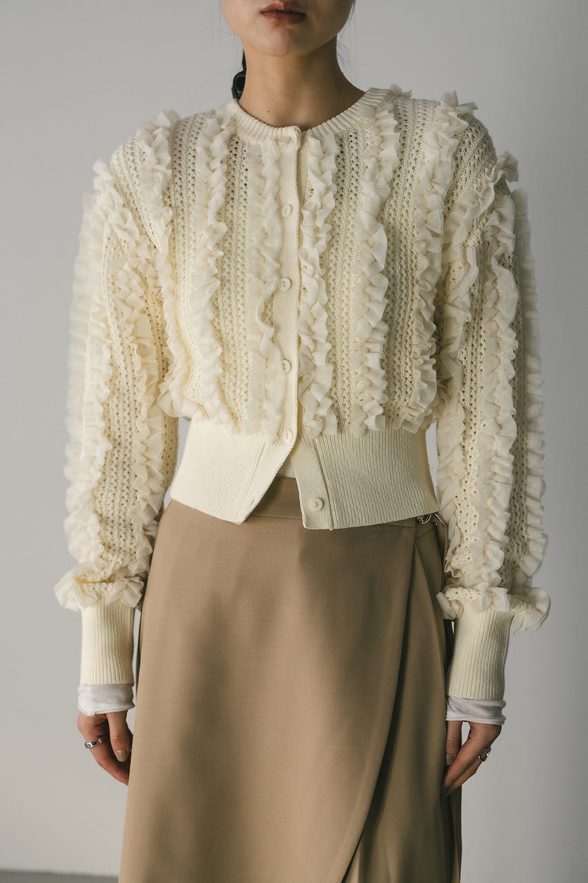 チュールフリルニットカーデ IVOY FREE