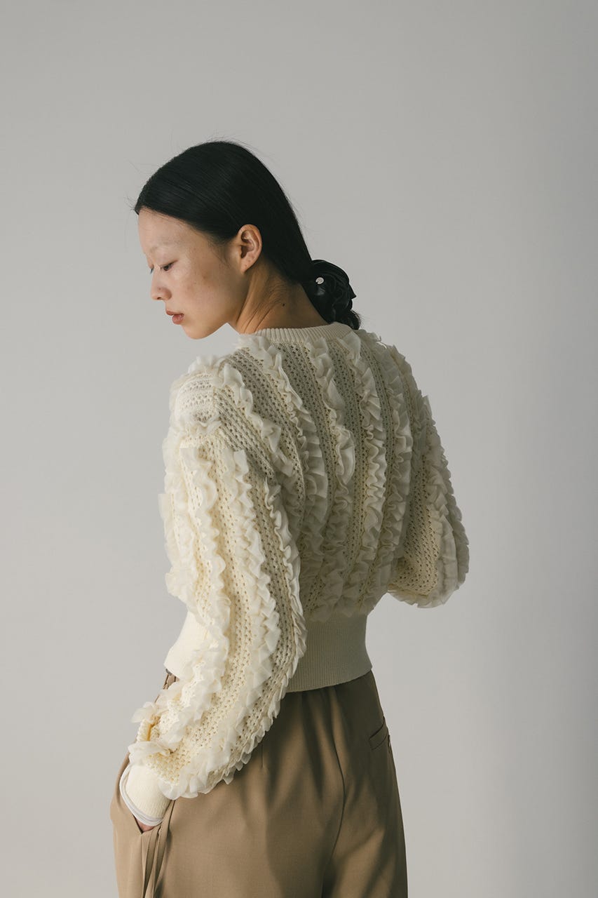 チュールフリルニットカーデ IVOY FREE