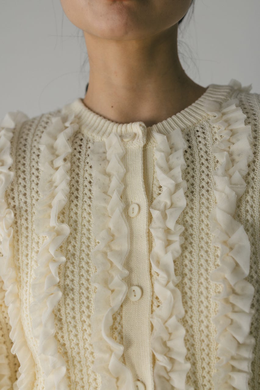 チュールフリルニットカーデ IVOY FREE