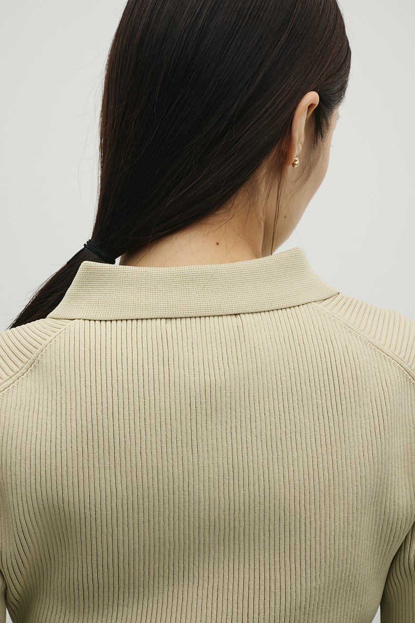 2ピースハーフスリーブポロニットワンピース BEG S