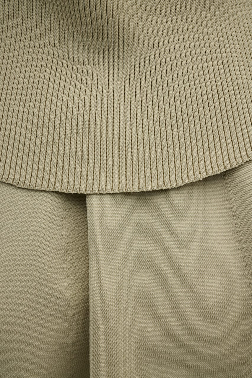 2ピースハーフスリーブポロニットワンピース BEG S