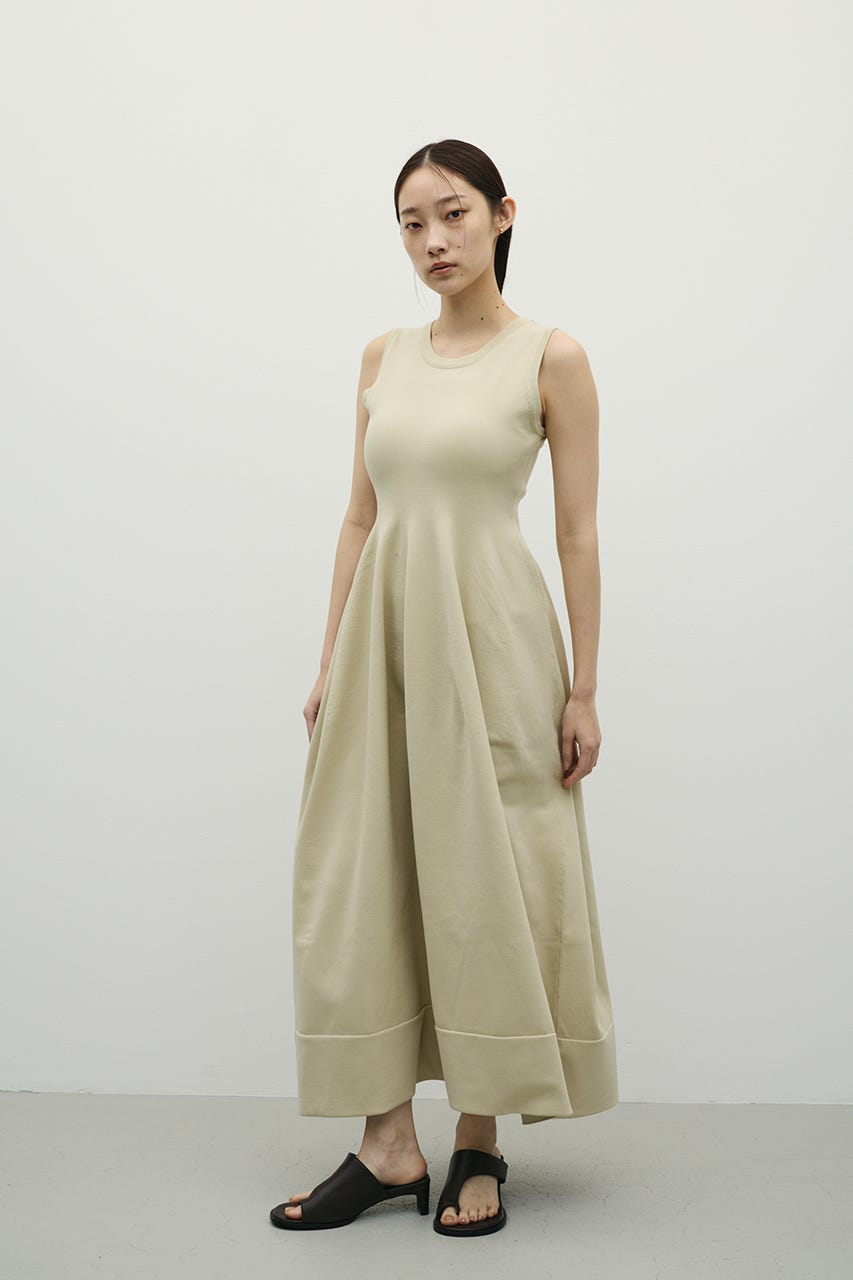 2ピースハーフスリーブポロニットワンピース BEG S