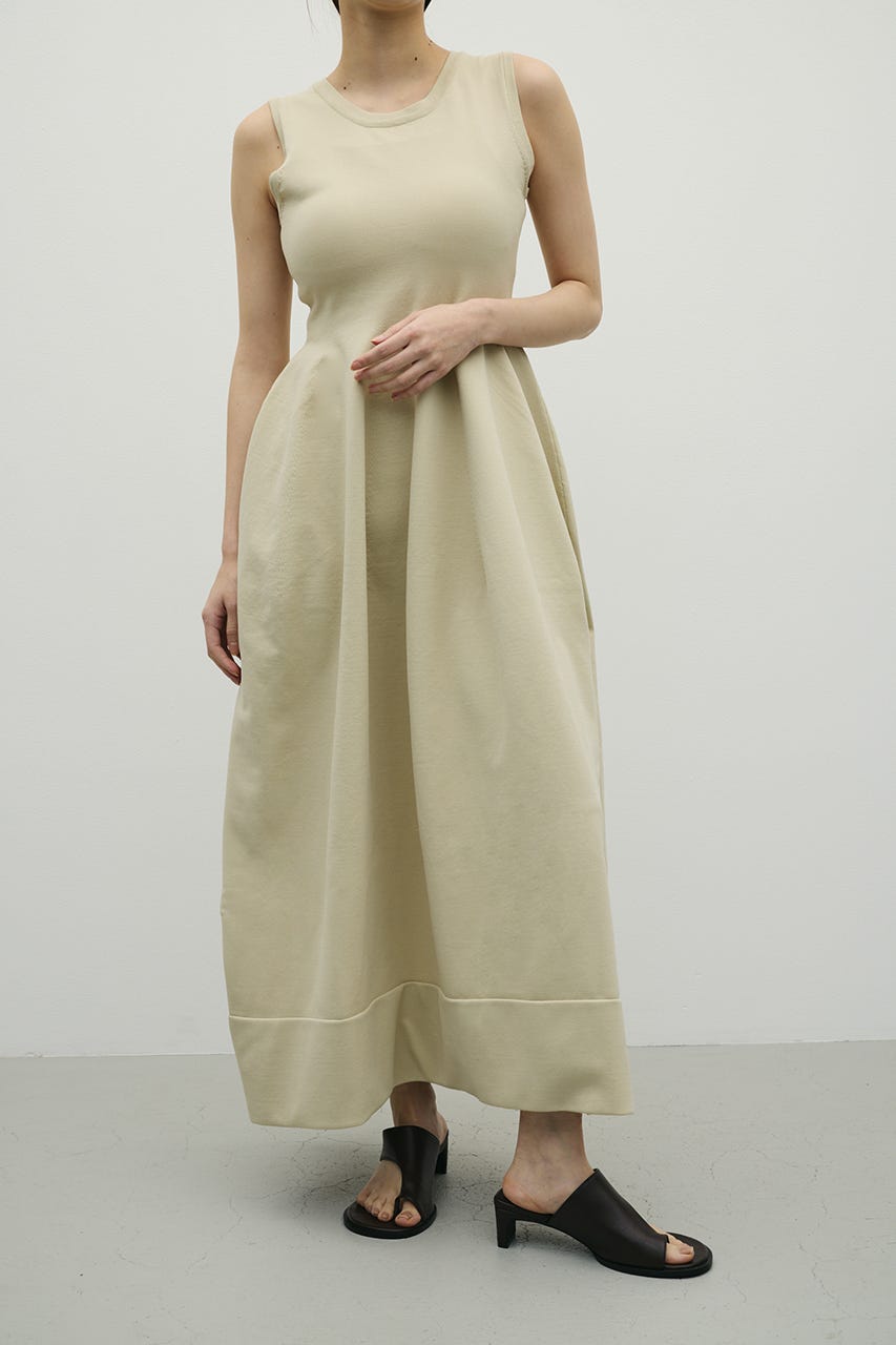 2ピースハーフスリーブポロニットワンピース BEG S