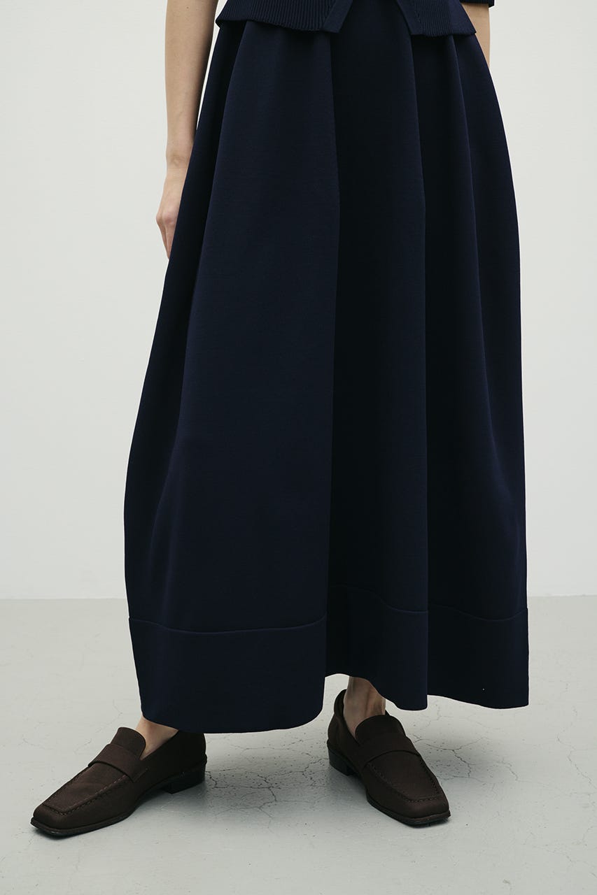 2ピースハーフスリーブポロニットワンピース NVY M