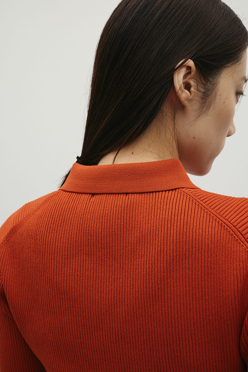 2ピースハーフスリーブポロニットワンピース ORG S