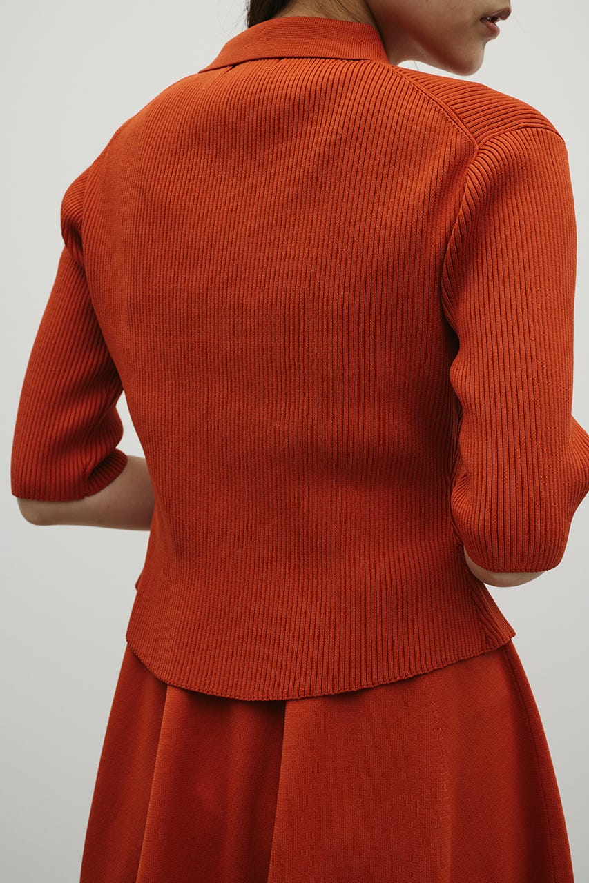 2ピースハーフスリーブポロニットワンピース ORG S