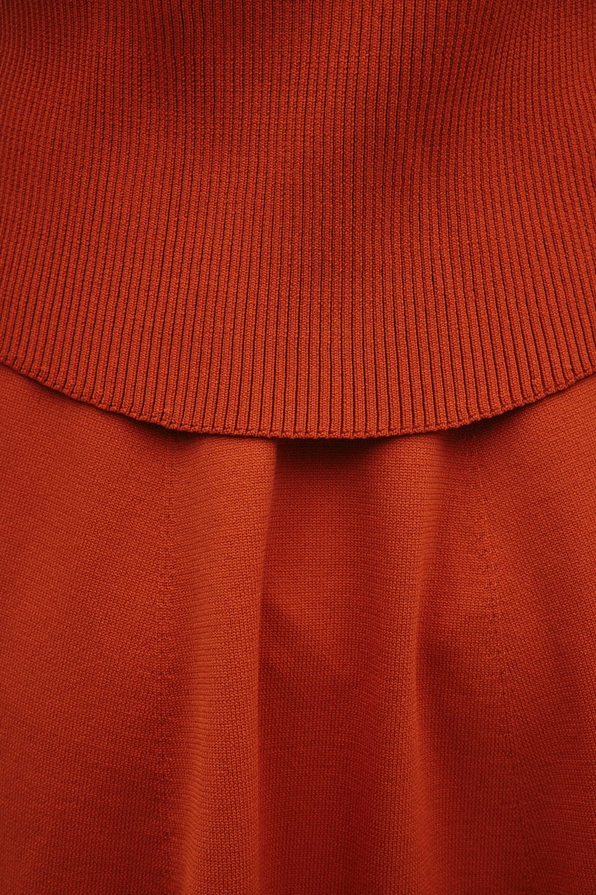 2ピースハーフスリーブポロニットワンピース ORG S