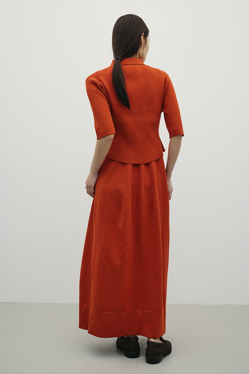 2ピースハーフスリーブポロニットワンピース ORG S